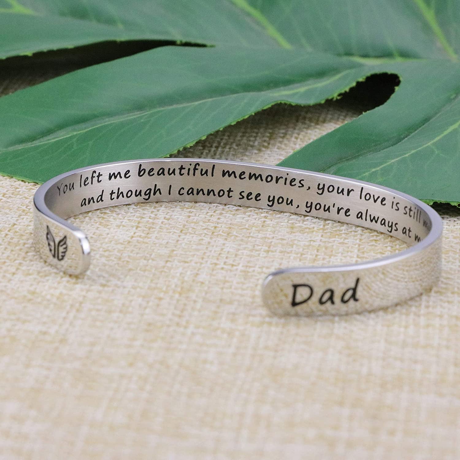 Joycuff Memorial Gifts for Women Inspirational Cuff Bracelet Sympathy Jewelry Loss of Loved One Sympathy Gifts Remember Her Apparel & Accessories > Jewelry > Bracelets JoycuFF   