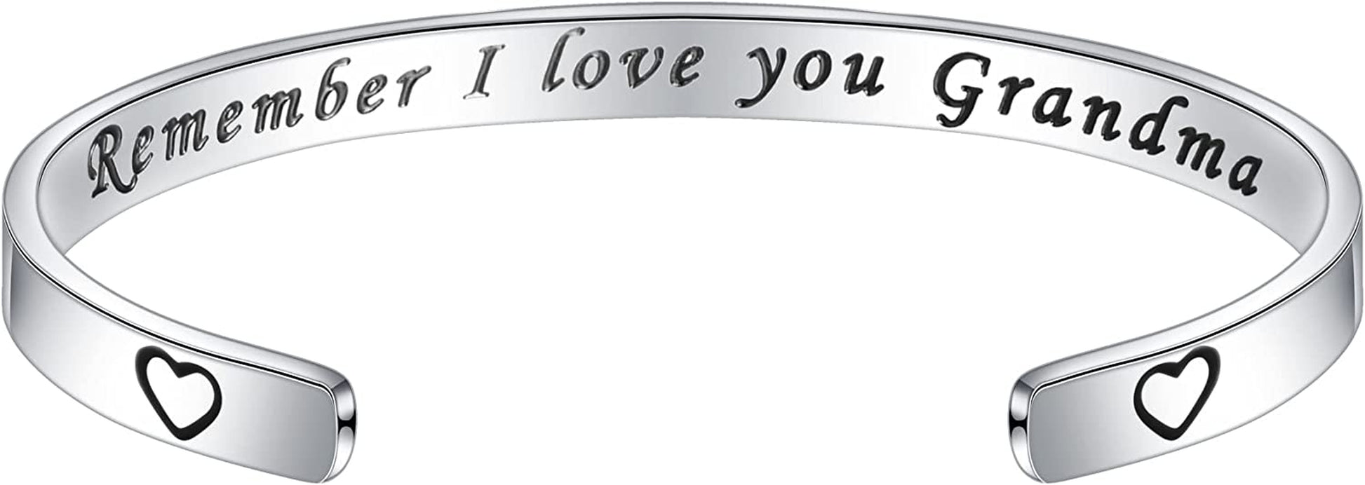 M MOOHAM Bracelets for Women- Engraved Quote Inspirational Bracelet Birthday Christmas Funny Gifts for Best Friend, Daughter, Son, Sister, Niece, Mom, Coworkers, Stainless Steel Jewelry Apparel & Accessories > Jewelry > Bracelets M MOOHAM Remember I love you Grandma  