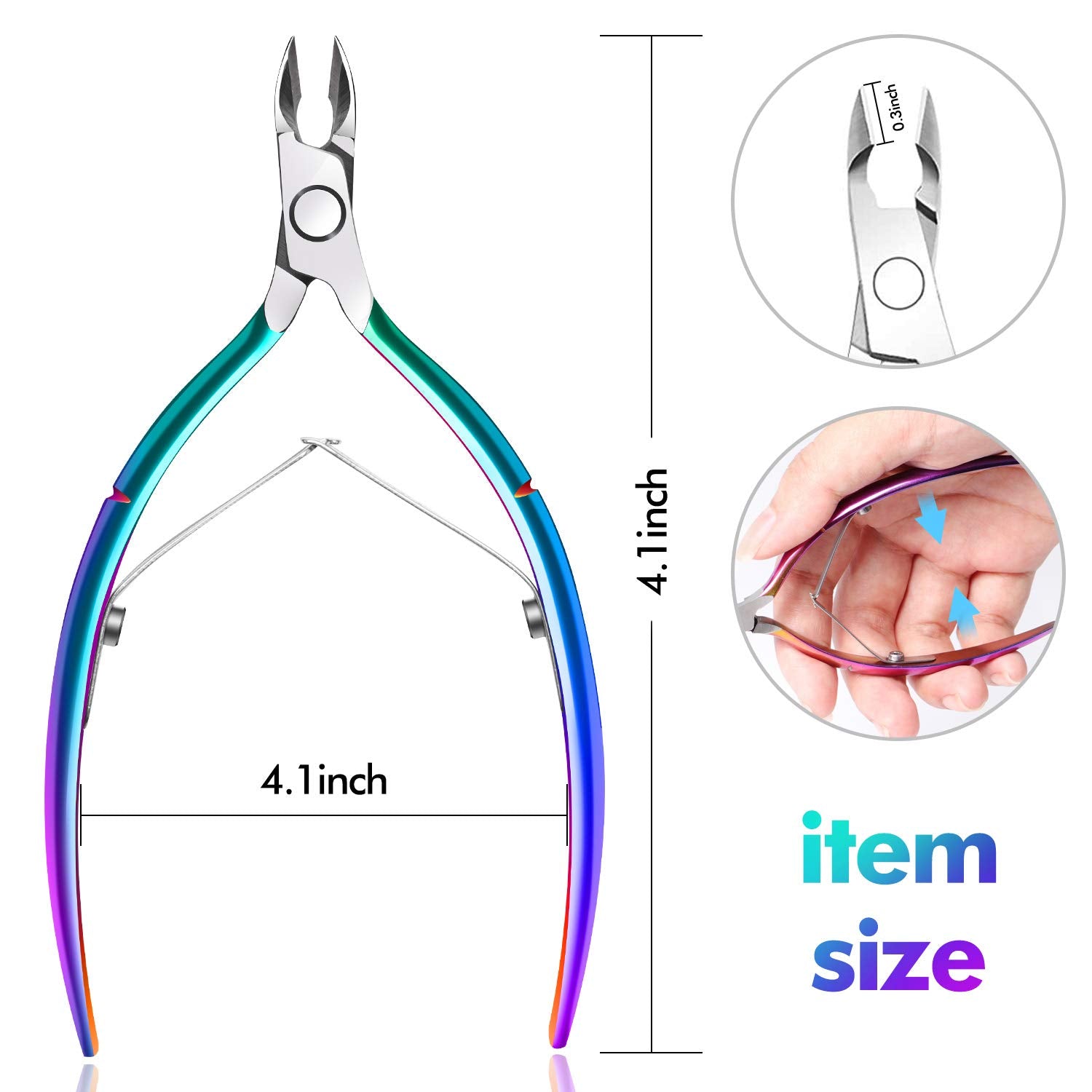 Cuticle Trimmer Cuticle Cutter Nippers Clippers - Ejiubas Cuticle Remover Tool Professional Stainless Steel Cuticle Scissors Manicure Pedicure Tool for Fingernails Not Include Cuticle Pusher Health & Beauty > Personal Care > Cosmetics > Cosmetic Tools > Nail Tools Ejiubas   