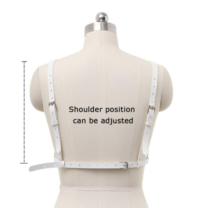 Bodiy Punk Goth Body Chain Bra Leather Harness Wasit Belly Bikini Chains Belt Jewelry Accessories for Women and Girls (White) Apparel & Accessories > Jewelry > Body Jewelry BODIY   