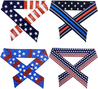 Sweat Wicking Head Tie, Tie Back Headband, Tie up Hair Band for Men Women Kids Girls Boys, Athletic Ninja Sweatband Head Wraps, Pirates Bandana Headwrap for Tennis, Workout Apparel & Accessories > Clothing Accessories > Bandanas & Headties JHYWELL US Flag  