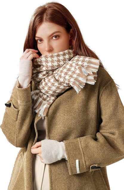 Jeelow Winter Pashmina Blanket Scarfs Shawls Wraps Open Front Poncho Cape for Women Wedding Evening Dresses Apparel & Accessories > Clothing Accessories > Scarves & Shawls Jeelow Cappuccino  