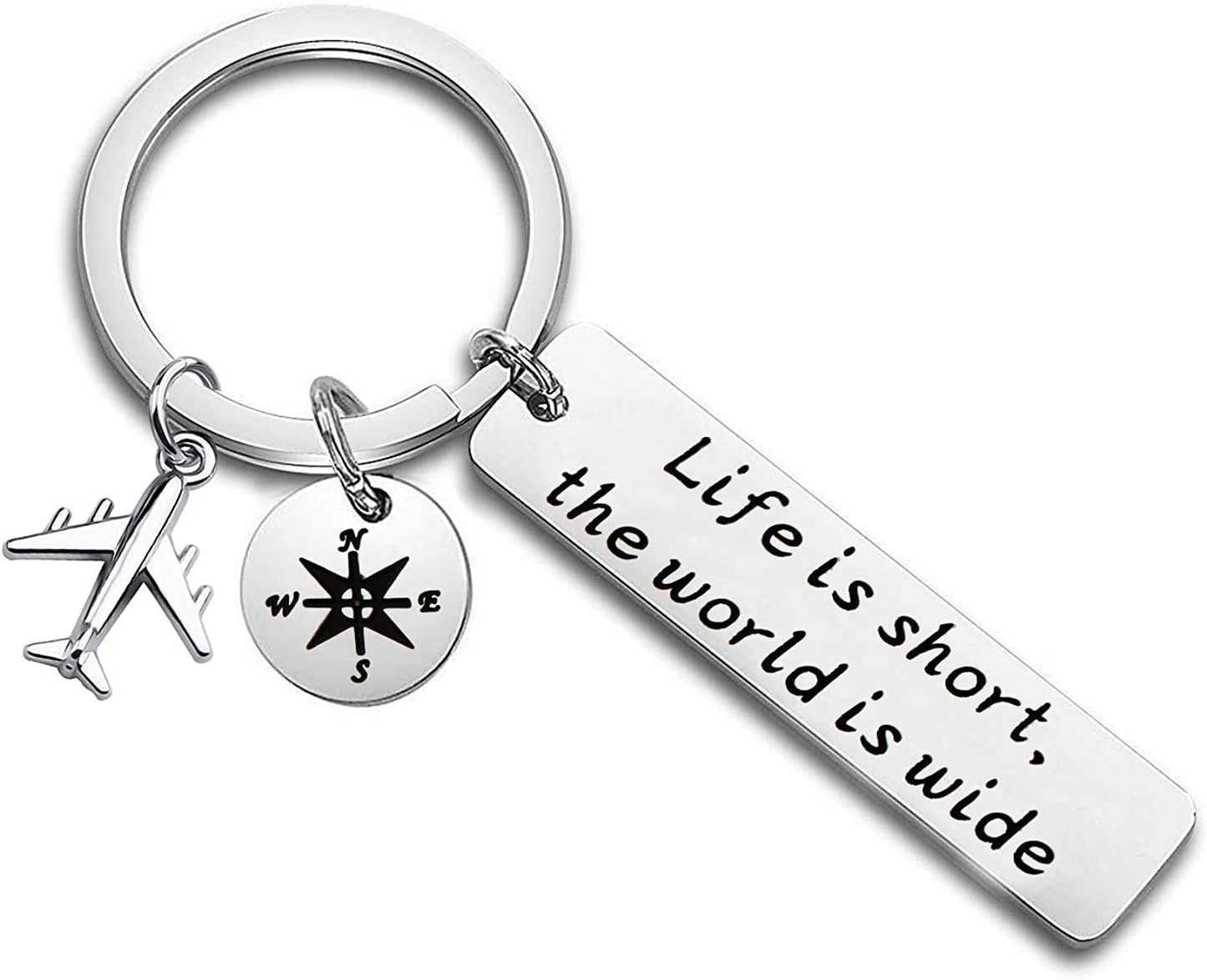 Gzrlyf Traveler Bracelet Wanderlust Bracelet Journey Jewelry Life Is Short the World Is Wide Bracelet World Travel Gift Tourists Gift Apparel & Accessories > Jewelry > Bracelets Gzrlyf Keychain  