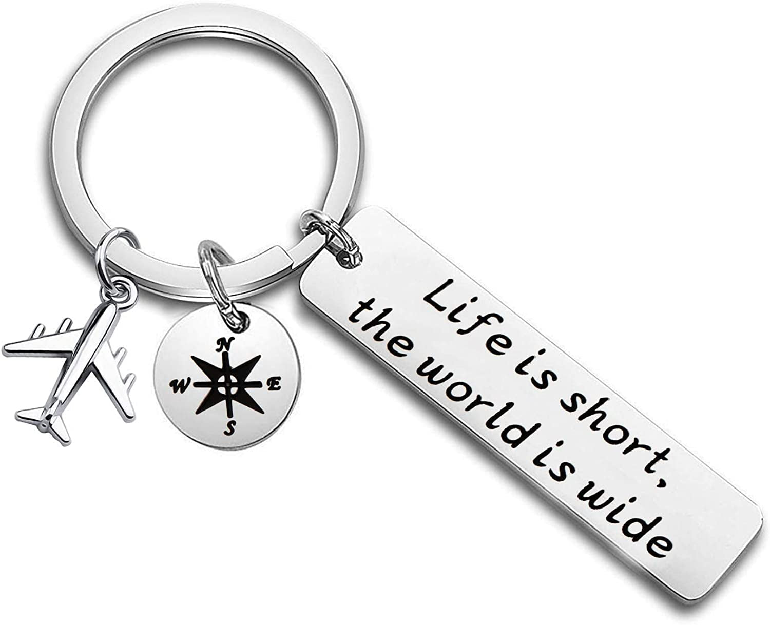 Gzrlyf Traveler Bracelet Wanderlust Bracelet Journey Jewelry Life Is Short the World Is Wide Bracelet World Travel Gift Tourists Gift Apparel & Accessories > Jewelry > Bracelets Gzrlyf Keychain  