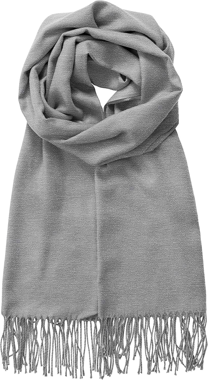 Made by Johnny Unisex Large Lightweight Soft Silky Real Cashmere Shawl Wrap Scarf Apparel & Accessories > Clothing Accessories > Scarves & Shawls Made By Johnny Wsk2091_heather_grey One_Size 