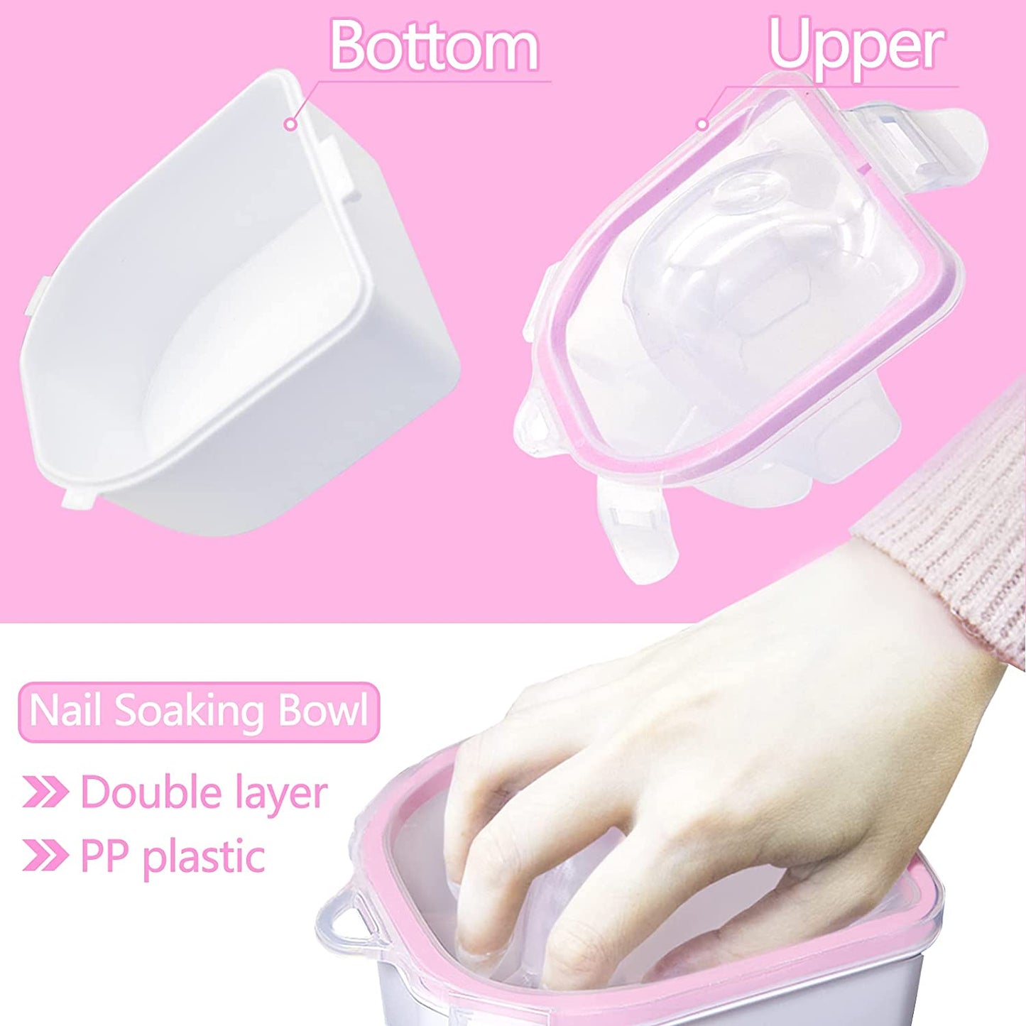 Nail Soaking Bowl Manicure Bowl, 2PCS Nail Soak off Bowl Acrylic Soak off Bowl Polish Remover Soak Bowls with Cuticle Peeler,Cuticle Pusher Cutter and Nail Files Manicure Tools Health & Beauty > Personal Care > Cosmetics > Cosmetic Tools > Nail Tools Namgznso   