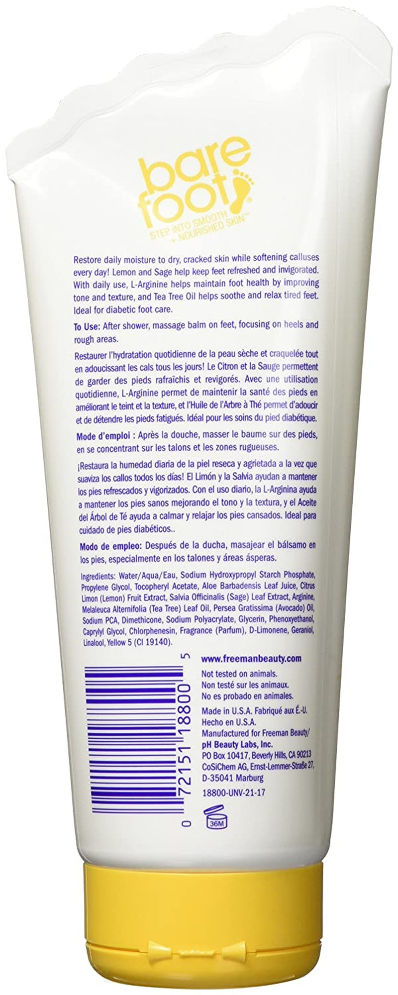 Freeman Bare Foot Revitalizing Foot Balm, Lemon and Sage, 5.3 Ounce Health & Beauty > Personal Care > Foot Care FREEMAN   