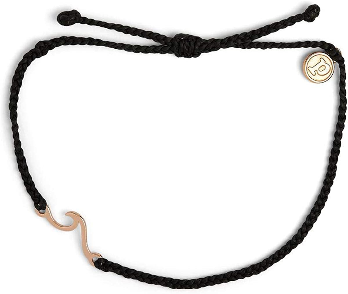 Pura Vida Gold or Silver or Rose Gold Shoreline Anklet W/Plated Charm - Adjustable Band, 100% Waterproof Apparel & Accessories > Jewelry > Anklets Pura Vida Black  