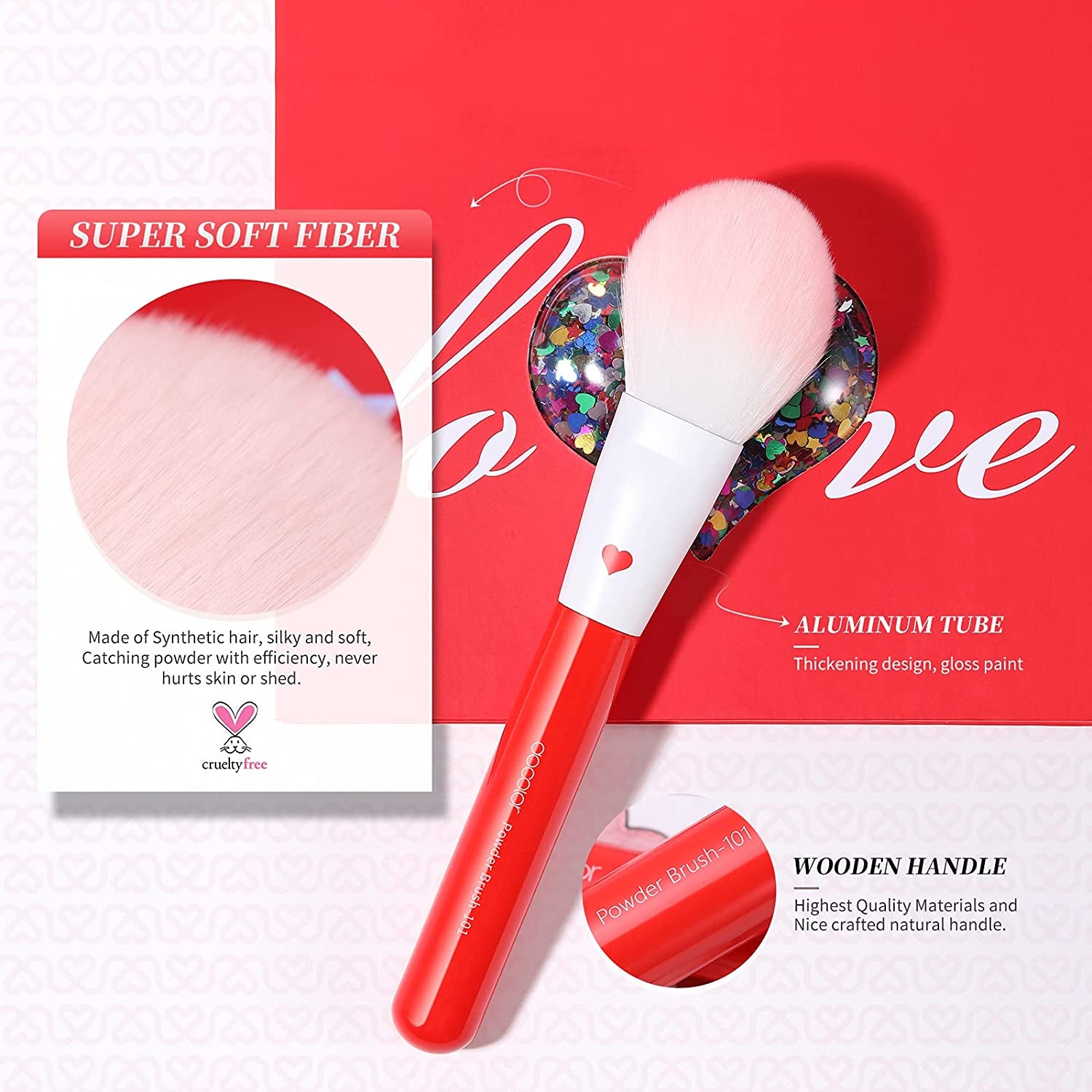 Docolor Makeup Brushes 32 Piece Period Red Professional Makeup Brush Set Premium Gift Kabuki Foundation Blending Face Powder Blush Contour Eye Shadows Eyebrow Eyeliner Make up Tools Kit Health & Beauty > Personal Care > Cosmetics > Cosmetic Tools > Makeup Tools Docolor   
