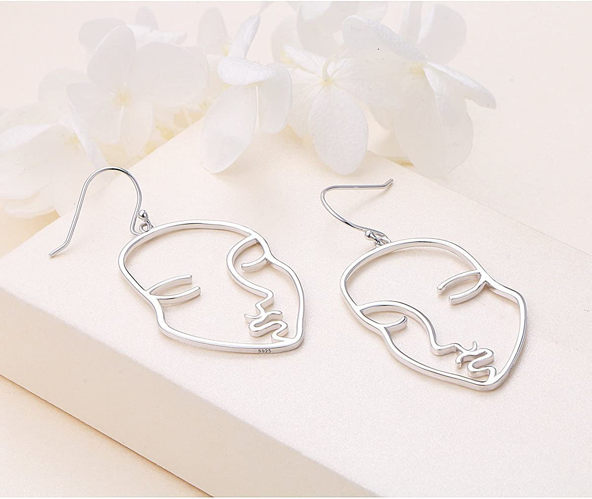 S925 Sterling Silver Face Abstract Drop Dangle Earrings for Women Jewelry Apparel & Accessories > Jewelry > Earrings ALPHM Jewelry Factory   