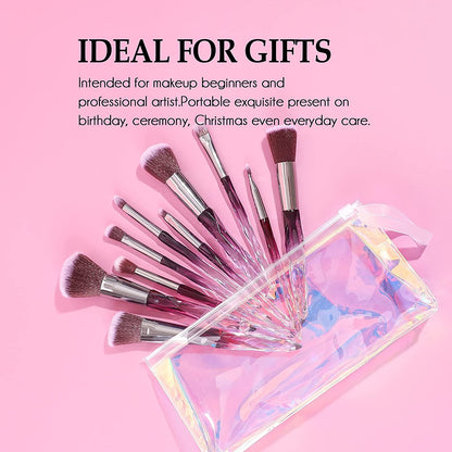 Vivid Tella Makeup Brushes 10 Pcs Crystal Transparent Handle Acrylic Cosmetic Brush Set Travel Makeup Bag Beauty Tool for Women Girls Health & Beauty > Personal Care > Cosmetics > Cosmetic Tools > Makeup Tools VIVID TELLA crystal-4  