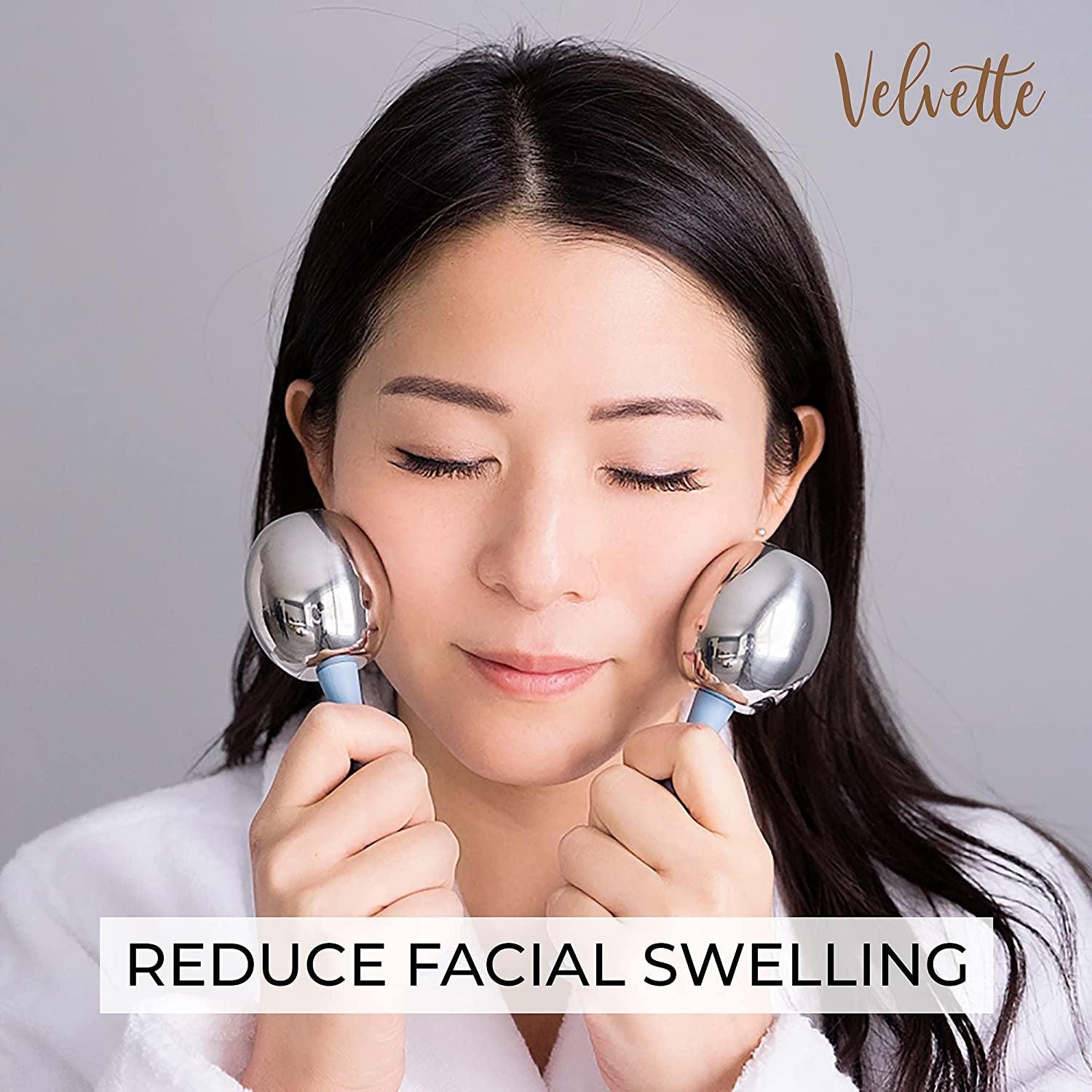 Velvette Ice Globes for Face. Unbreakable Stainless Steel Metal Cryo Sticks for Face Massage. Cooling Ice Roller Massager Face Massage Tools for Depuffing Eyes. (2) Ice Facial Wands with Storage Case Health & Beauty > Personal Care > Cosmetics > Cosmetic Tools > Skin Care Tools Velvette   