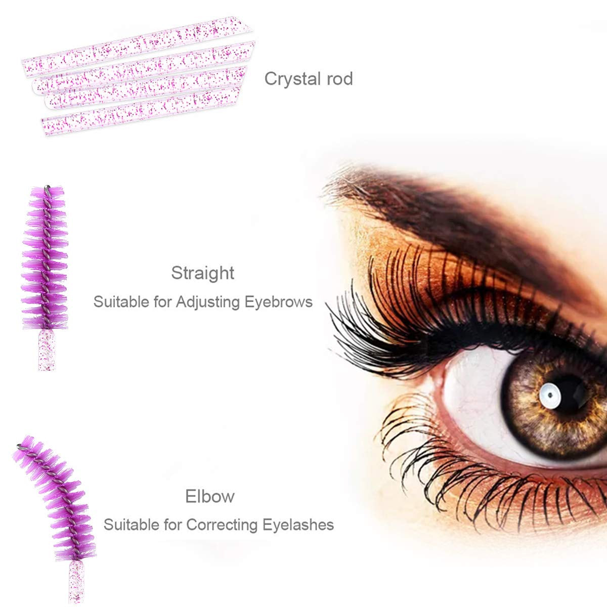 Elisel 300 PCS Disposable Mascara Brushes Crystal Eyelash Brushes Mascara Wands Applicator Eyelash Extensions Makeup Tools Eyebrow Brush (Crystal Multicolor) Health & Beauty > Personal Care > Cosmetics > Cosmetic Tools > Makeup Tools Elisel   