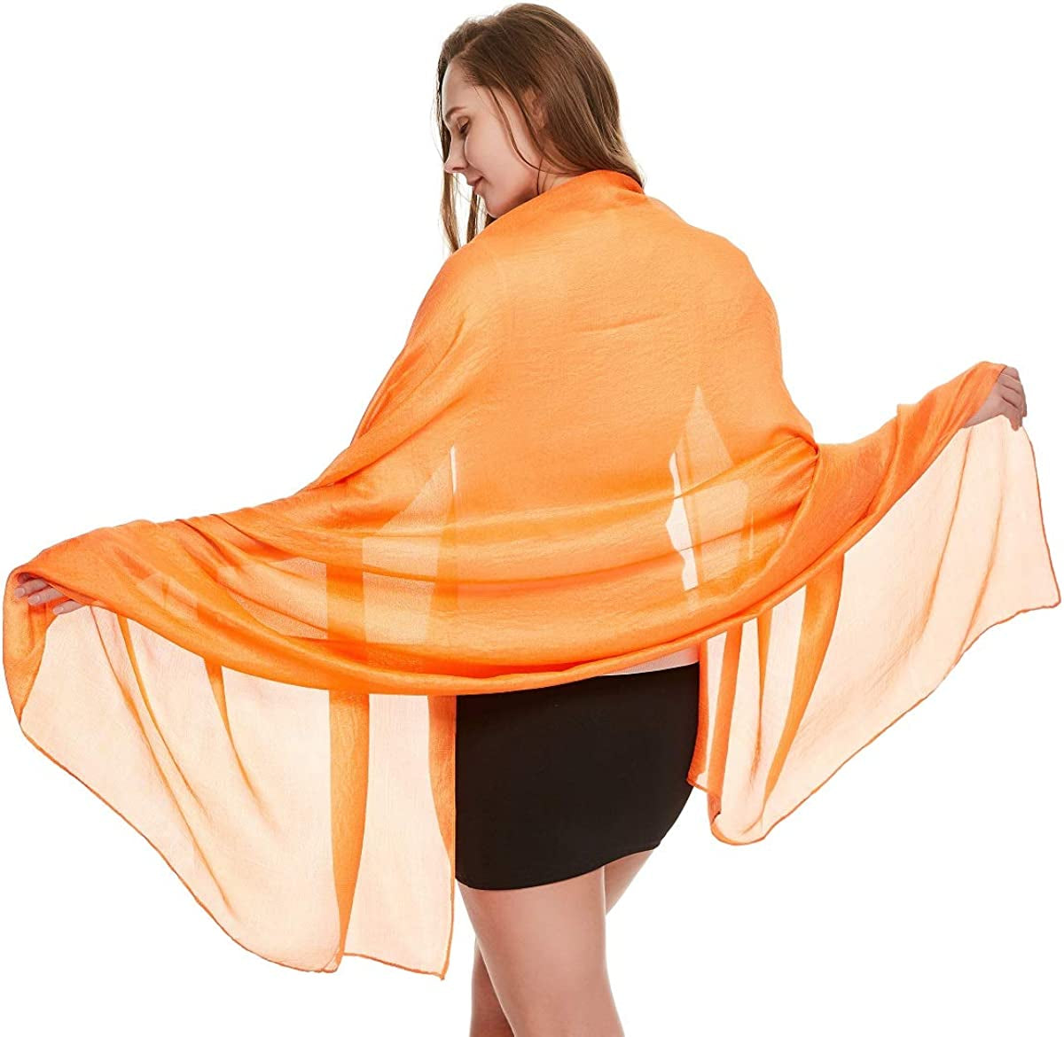 Wedding Shawl Metallic Sparkle Party Formal Shawls and Wraps for Evening Dresses Apparel & Accessories > Clothing Accessories > Scarves & Shawls The Twins Dream Orange One Size 