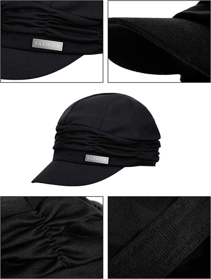 SATINIOR 2 Pieces Women Newsboy Cabbie Cap Beret Hats Baseball Cap Painter Visor Hats for Women Apparel & Accessories > Clothing Accessories > Headwear SATINIOR   