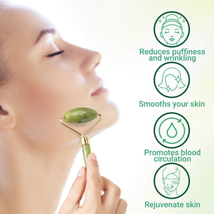 Jade Roller for Face Massager MUZHI Green Neck Massager Tool Jade Stone Face Roller, Eye Treatment Roller Reduce Wrinkles anti Aging Natural Skin Gym Crystal Beauty Jade Facial Roller Dark Green… Health & Beauty > Personal Care > Cosmetics > Cosmetic Tools > Skin Care Tools MUZHI   