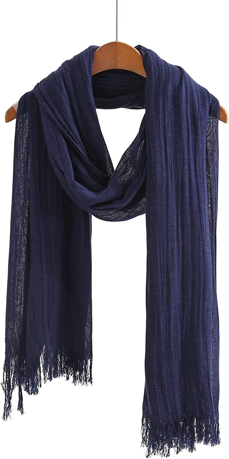 Jeelow Lightweight Summer Scarf Light Shawl Wrap Linen Feel Scarves for Men and Women Apparel & Accessories > Clothing Accessories > Scarves & Shawls Jeelow Linen Cotton Light Blue  