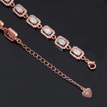 Cinily Adjustable Fire Opal Bracelets for Women Girls White Gold/Rose Gold Plated Gemstone Bracelet Opal Jewelry Gifts Apparel & Accessories > Jewelry > Bracelets Shenzhen Xi En Jewelry co.,ltd   