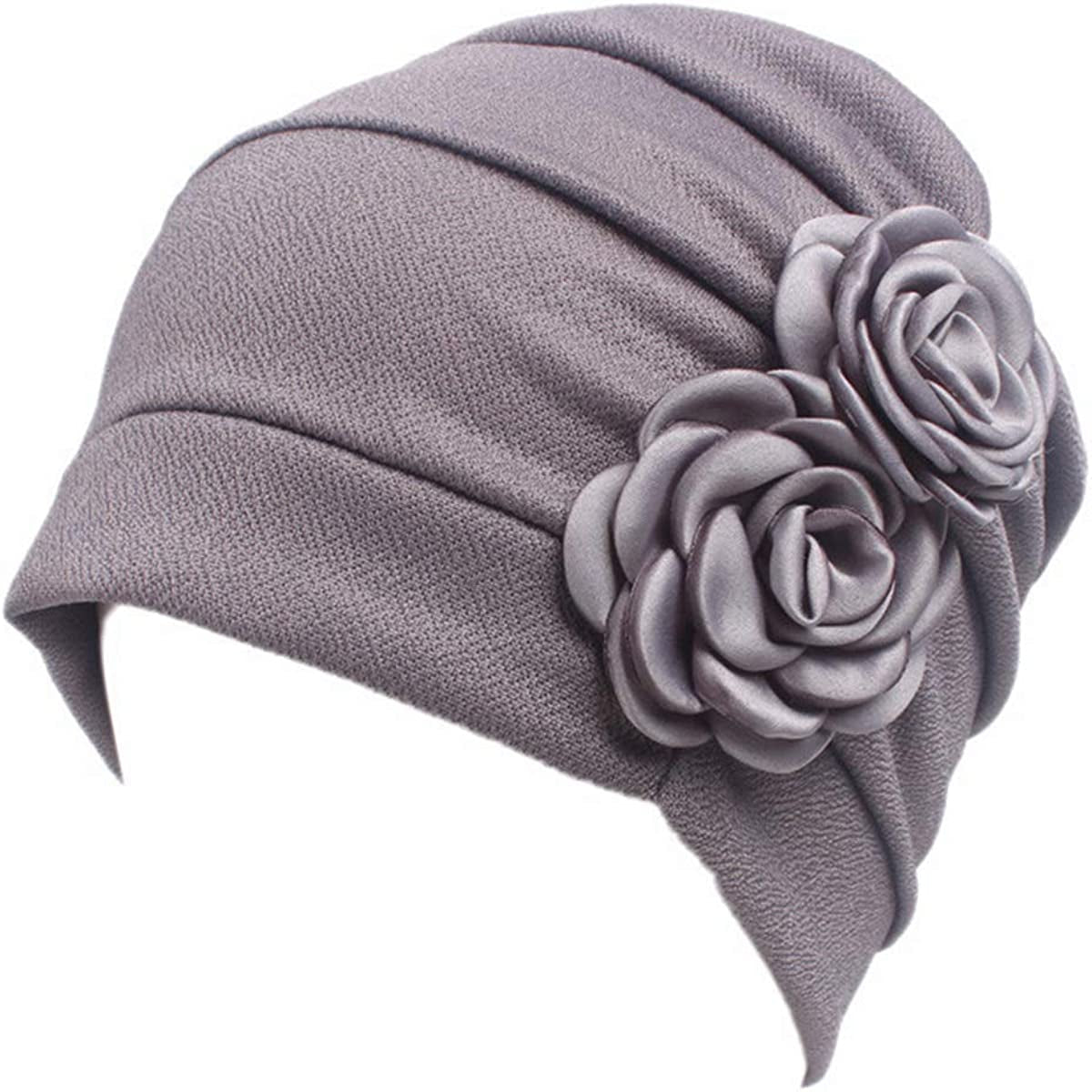 Ever Fairy 3 Colors Chemo Cancer Head Scarf Hat Cap Ethnic Cloth Print Turban Headwear Women Stretch Flower Muslim Headscarf (3 Colors Back-H1) Apparel & Accessories > Clothing Accessories > Headwear Ever Fairy   