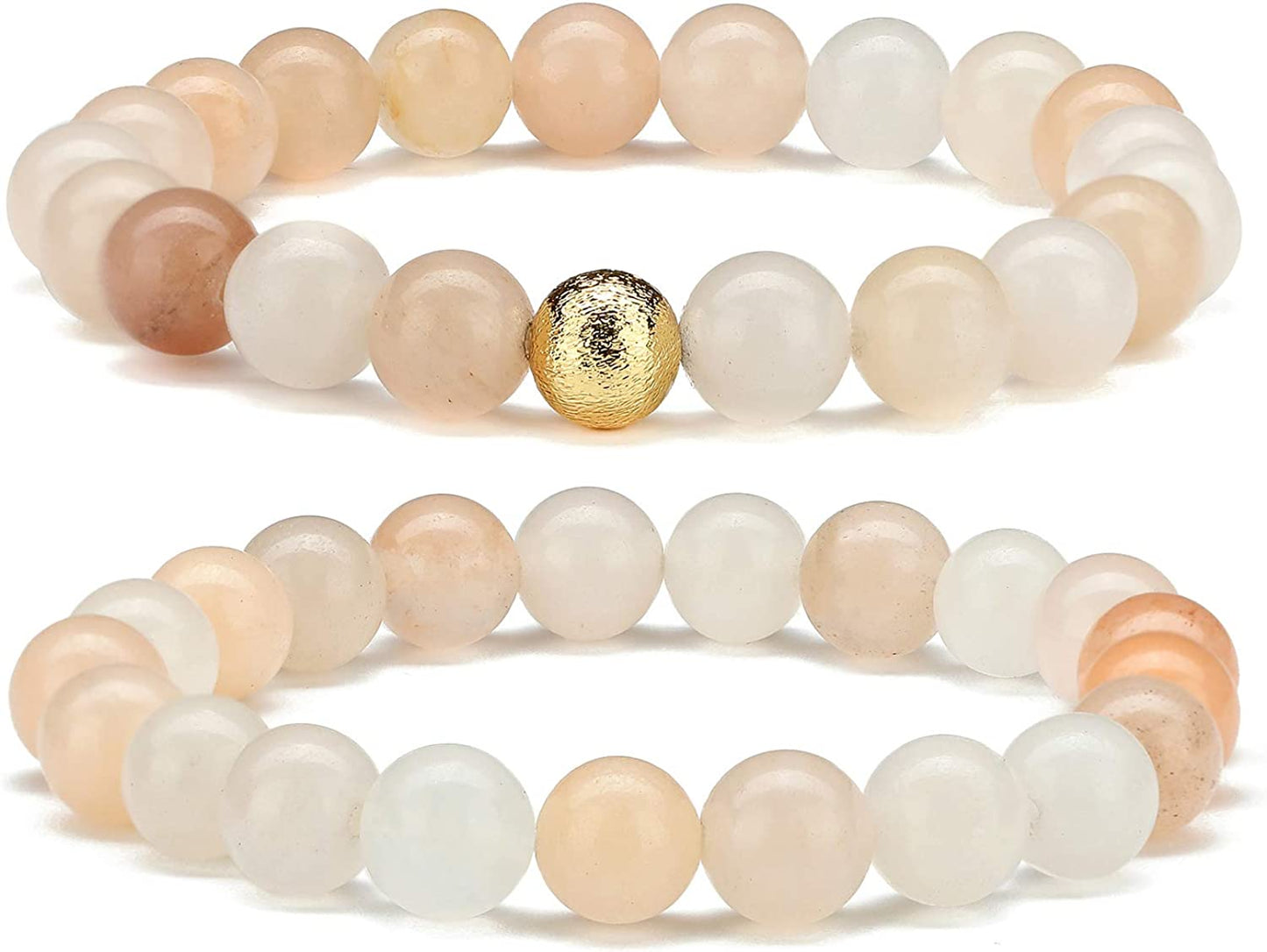 CHOGLE Gemstone Beaded Bracelets for Women - Semi Precious 8Mm round Natural Stone Beads Bracelet - Stretch Strand Bracelet for Girls Apparel & Accessories > Jewelry > Bracelets CHOGLE Pink Aventurine Beaded Stretch Bracelet  