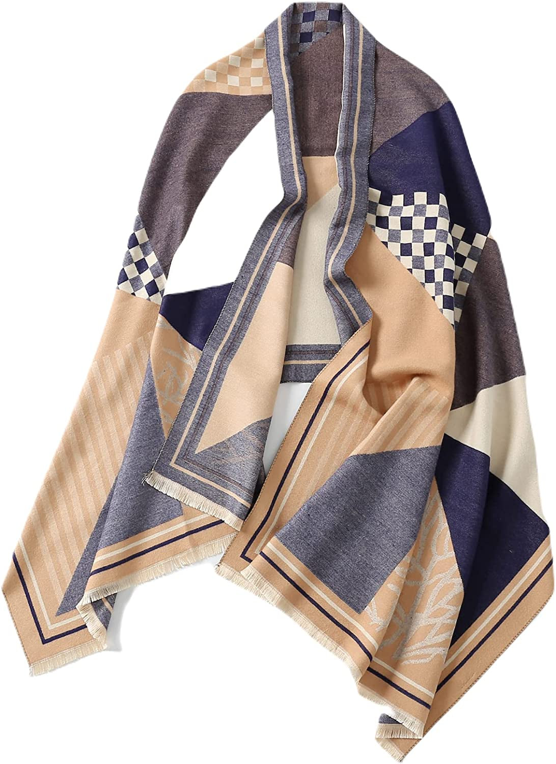 Jeelow Winter Pashmina Blanket Scarfs Shawls Wraps Open Front Poncho Cape for Women Wedding Evening Dresses Apparel & Accessories > Clothing Accessories > Scarves & Shawls Jeelow England Brown  