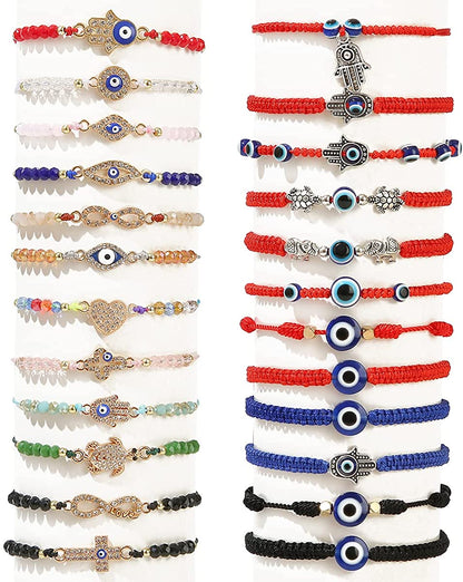 ILGANT 36Pcs Evil Eye Bracelets Set Jewelry for Women Girls Mexican String Knot Bracelet Pack Apparel & Accessories > Jewelry > Bracelets ILGANT 24Pcs Bracelets  