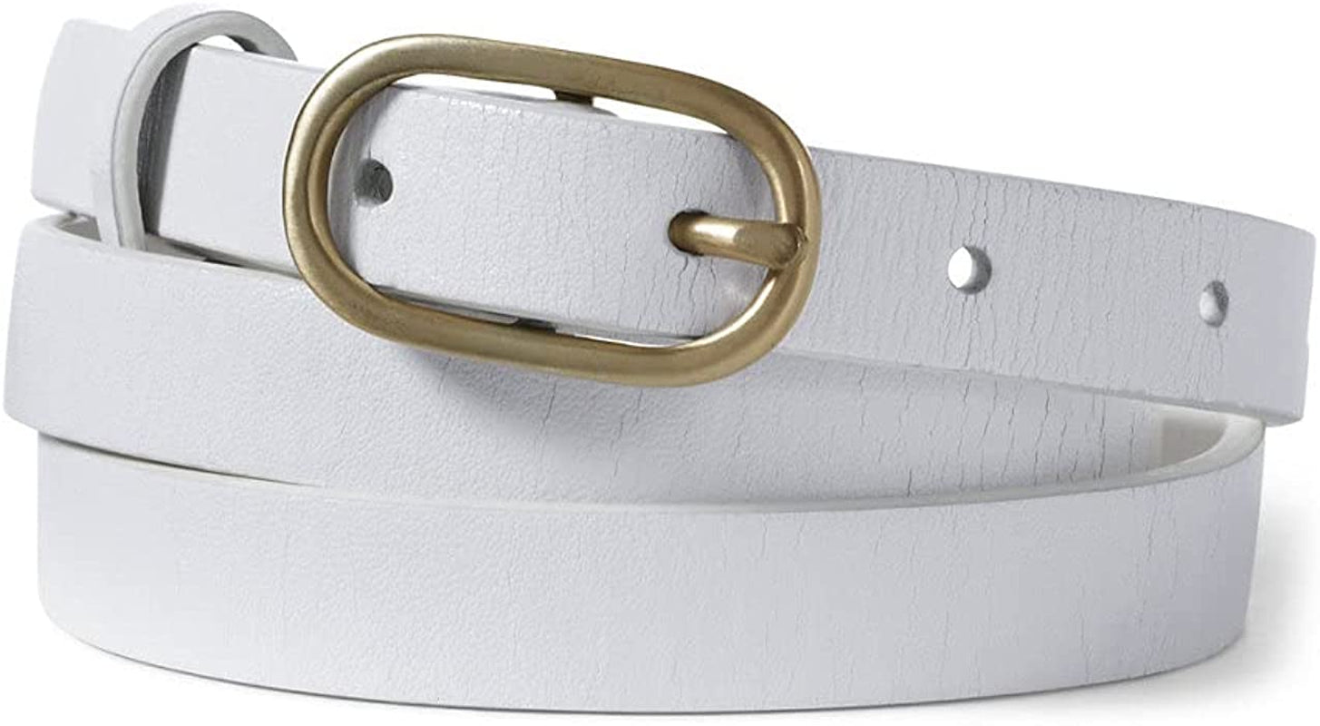 Lands' End Women'S Skinny Leather Belt Apparel & Accessories > Clothing Accessories > Belts Lands' End White 1X 