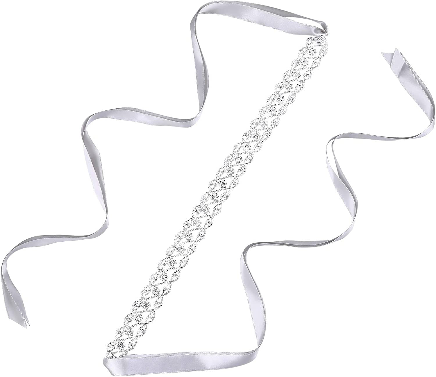 AWAYTR Bridal Rhinestone Wedding Belt - Silver Rhinestone Belts for Women Formal Evening Dress Apparel & Accessories > Clothing Accessories > Belts AWAYTR Style 2-silver  