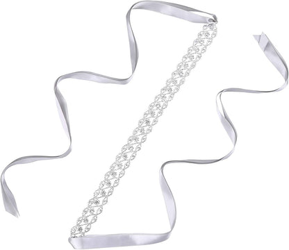 AWAYTR Bridal Rhinestone Wedding Belt - Silver Rhinestone Belts for Women Formal Evening Dress Apparel & Accessories > Clothing Accessories > Belts AWAYTR Style 2-silver  