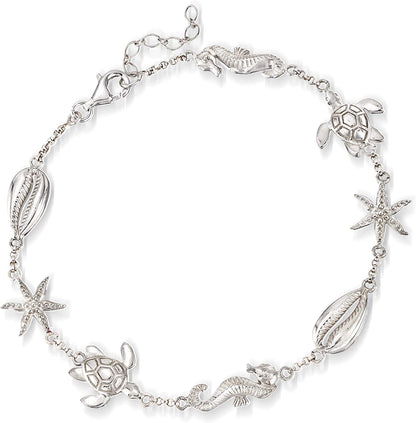 Ross-Simons Sea Life Anklet Apparel & Accessories > Jewelry > Anklets Ross-Simons Sterling Silver 9.0 Inches 
