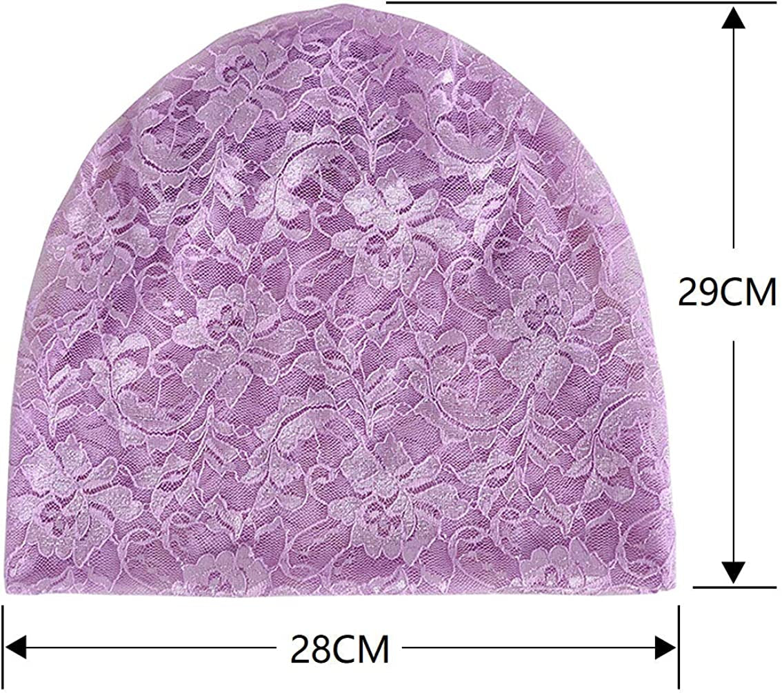 Ebossy Women'S Elegant Floral Lace Slouchy Beanie Summer Hat Headwear Circle Loop Scarf Apparel & Accessories > Clothing Accessories > Headwear ebossy   