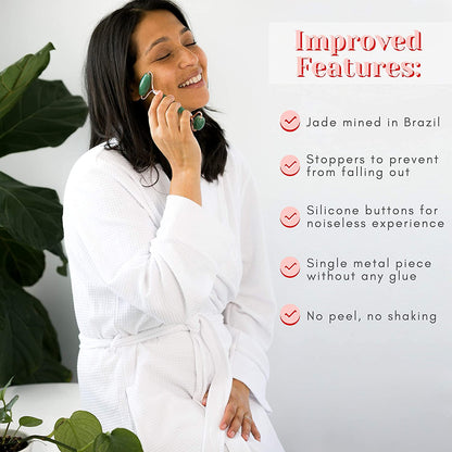 WITTY Jade Face Roller and Gua Sha Set in Hand-Drawn Giftbox - Gua Sha Stone, Face Massager Roller, Beauty Massage Face Scraper Tools - Guasha Tool for Face Roller Skin Care, Eyes, Neck - Extra Pouch Health & Beauty > Personal Care > Cosmetics > Cosmetic Tools > Skin Care Tools WITTY   