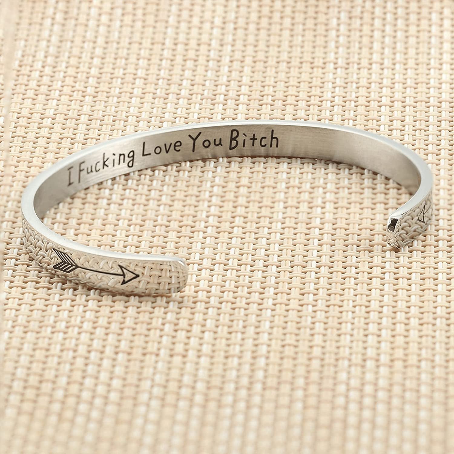 Best Friend Cuff Bracelet for Women Mantra Bracelets Engraved Stainless Steel Cuff Bangle Friendship Jewelry Personalized Gifts for Her Sister BFF Best Friends Apparel & Accessories > Jewelry > Bracelets liforlove   