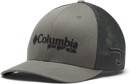 Columbia Women'S PFG Logo Mesh Ball Cap-High Crown Apparel & Accessories > Clothing Accessories > Hats Columbia Titanium, Black, Hook Small-Medium 