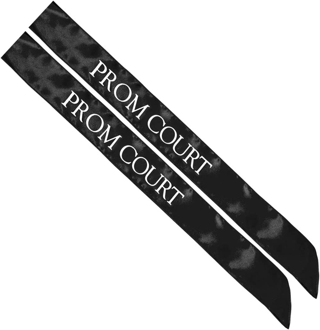 Blue Prom Court Sash, Gold Imprint, Pack of 2 Apparel & Accessories > Clothing Accessories > Sashes Anderson's Black/White Prom Court Sashes  