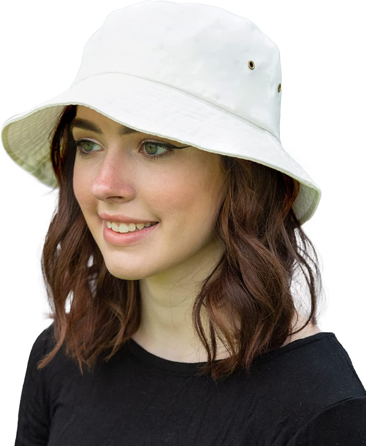 Bucket Hat for Women Men Canvas Washed Cotton Trendy Distressed Womens Summer Beach Sun Hats with Detachable Strings Apparel & Accessories > Clothing Accessories > Hats KYLIE MAX 01-hot Color Recommend White Large-X-Large 