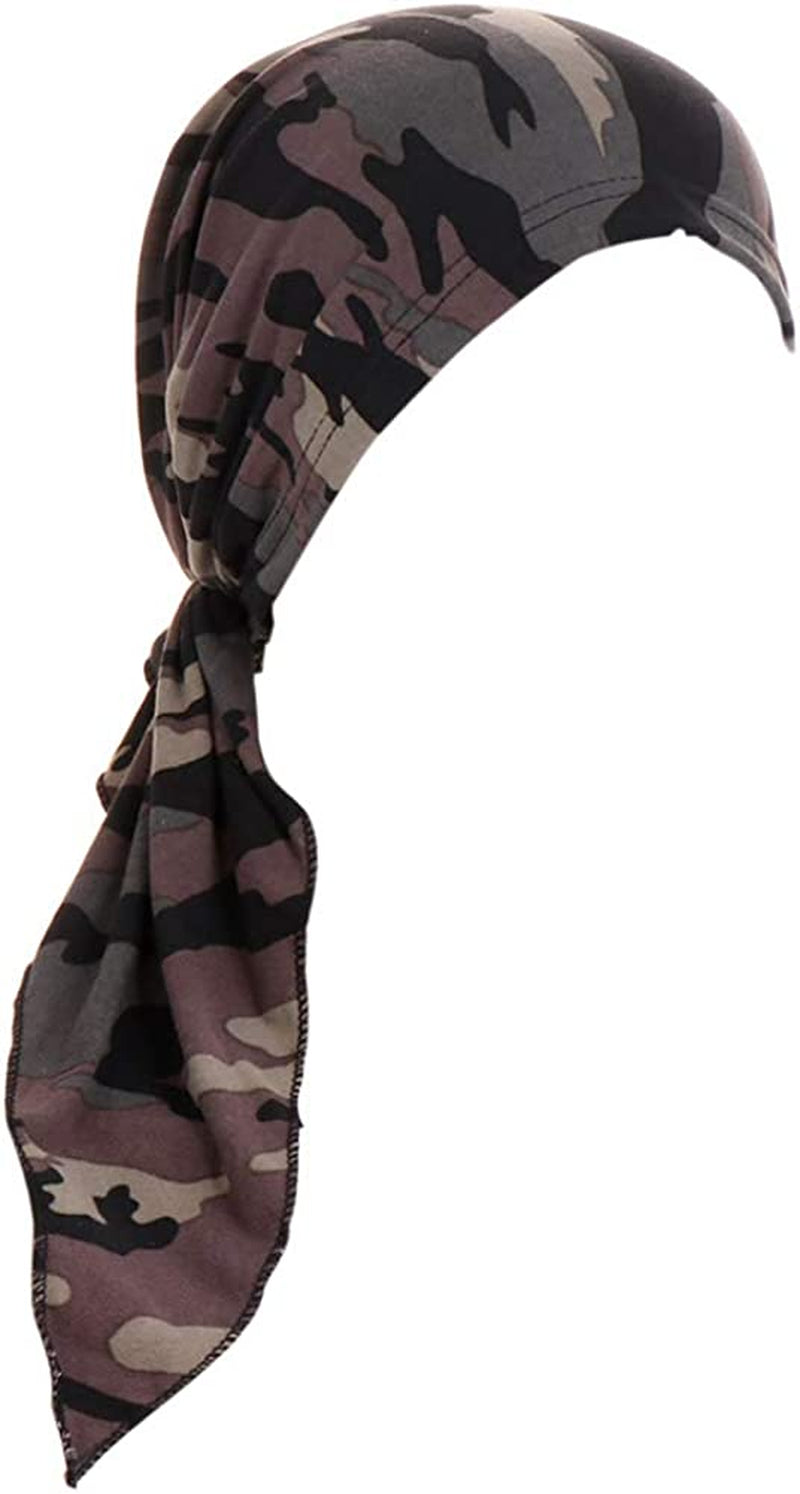 Fxhixiy Pre-Tied Bandana Turban Hat Chemo Cancer Headscarf Headwraps Headwear for Women Hair Cover Hat Apparel & Accessories > Clothing Accessories > Bandanas & Headties Fxhixiy Army Green  