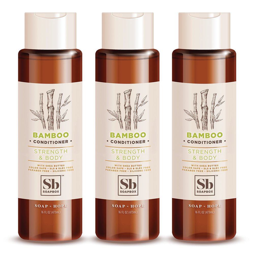 Soapbox Soap Hair Conditioner, Hydrating & Detangling Conditioner W/Vitamin E, Shea Butter & Activated Charcoal- Sulfate, Paraben & Silicone Free Vegan Hair Care for Dry Hair - 16Oz Pack of 3 Health & Beauty > Personal Care > Hair Care Soapbox Bamboo with Shea Butter 3 Count 