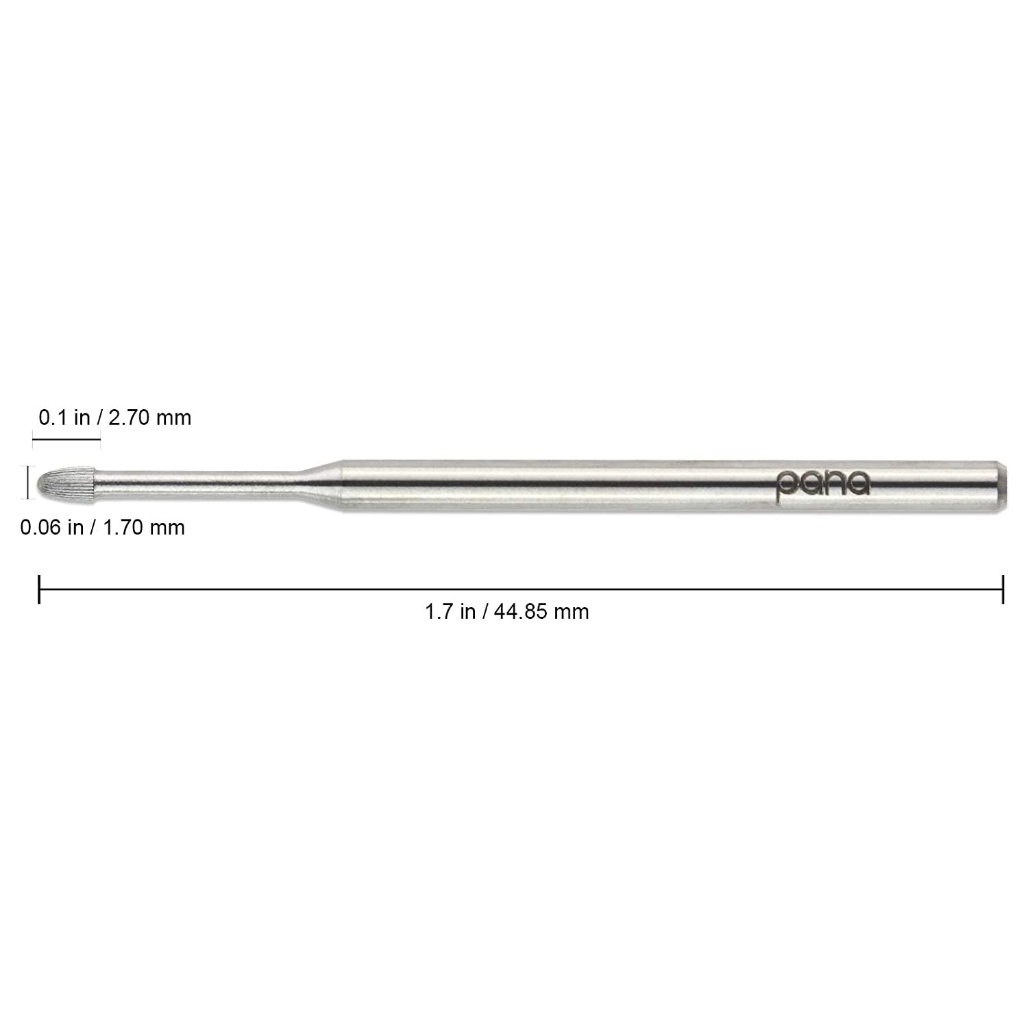 Premium PANA 3/32" Cuticle Clean Nail Carbide Bit for Professional, Nail Salon, Nail Trimmer, under Nail Cleaner, Electric Drill Machine, Manicure Tools (Silver-Snake Head, Fine) Health & Beauty > Personal Care > Cosmetics > Cosmetic Tools > Nail Tools PANA   