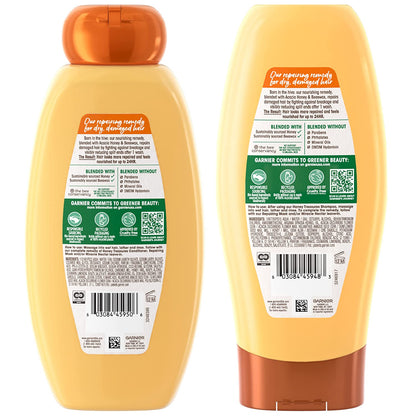 Garnier Whole Blends Honey Treasures Repairing Shampoo and Conditioner, for Dry, Damaged Hair, 22 Fl Oz Ea, 1 Kit (Packaging May Vary) Health & Beauty > Personal Care > Hair Care Garnier   