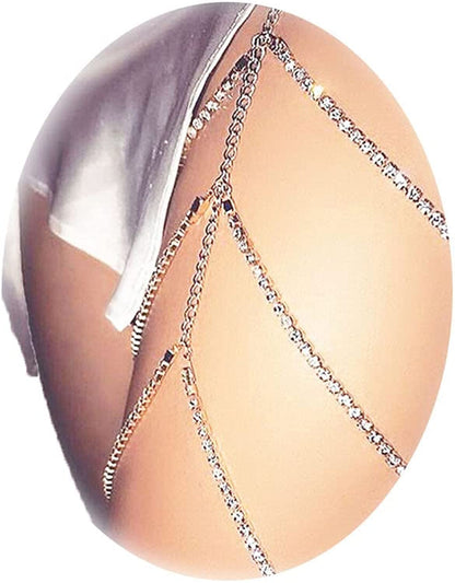 Snake Leg Chain for Women Thigh Chain for Girls Gold Snake Pendant Boho Body Chain for Beach Summer Holiday Apparel & Accessories > Jewelry > Body Jewelry HUASAI Crystal C  