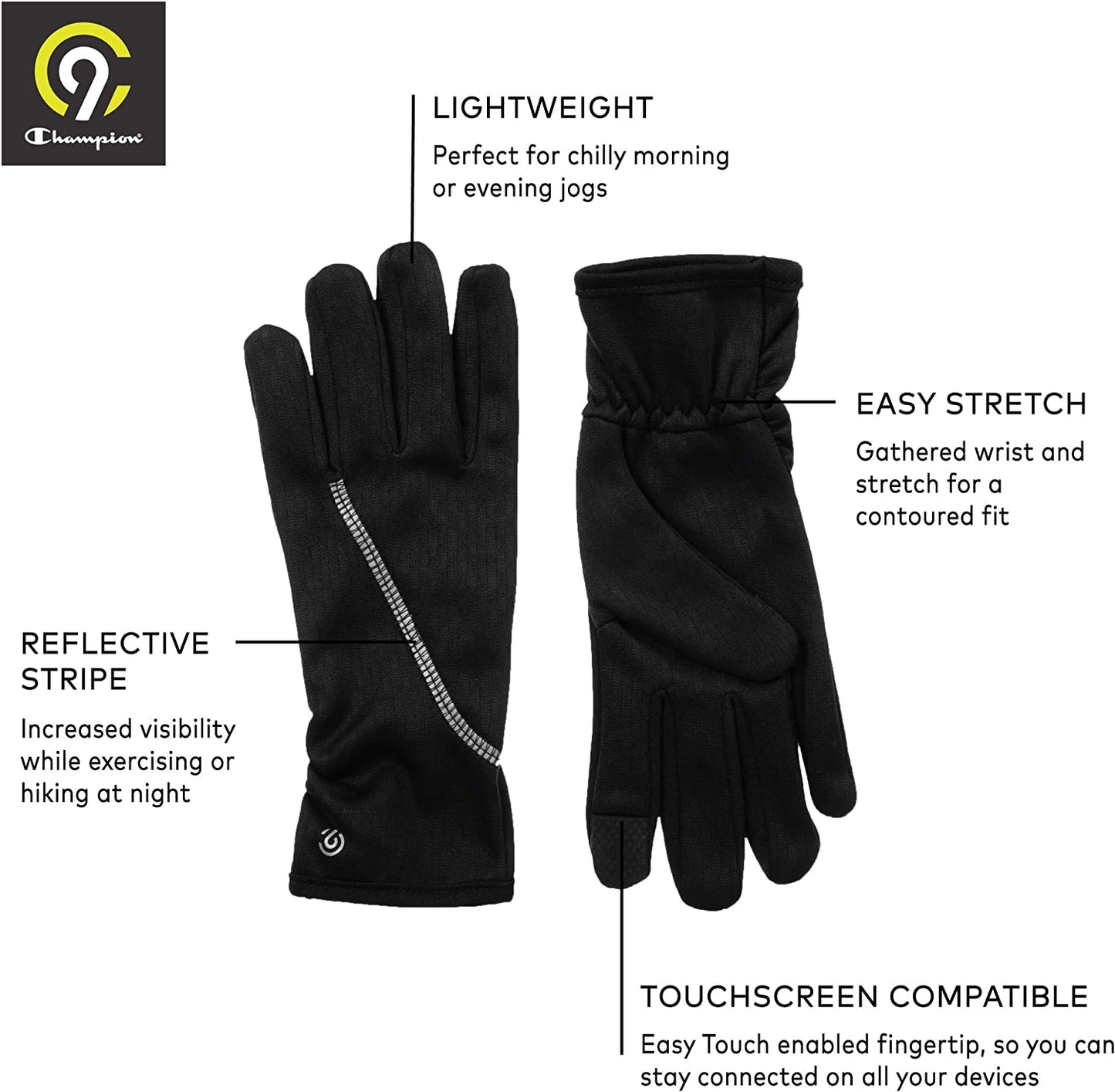C9 Champion Womens Lightweight Running Glove with Touchscreen Technology Apparel & Accessories > Clothing Accessories > Gloves & Mittens C9 Champion   