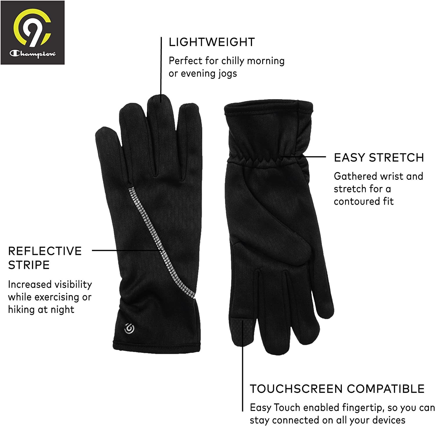 C9 Champion Womens Lightweight Running Glove with Touchscreen Technology Apparel & Accessories > Clothing Accessories > Gloves & Mittens C9 Champion   