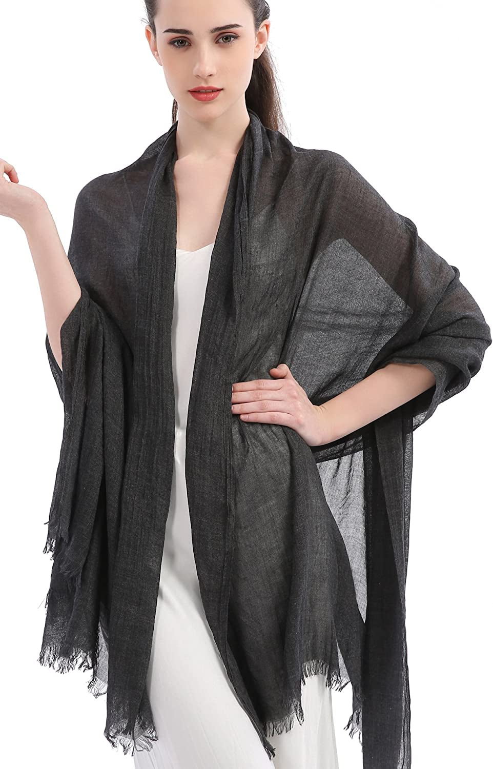 Premium Women Extreme Soft Scarf Wrap Shawl for Any Season, Super Size, Rich Color Choice Apparel & Accessories > Clothing Accessories > Scarves & Shawls kolumb Charcoal  