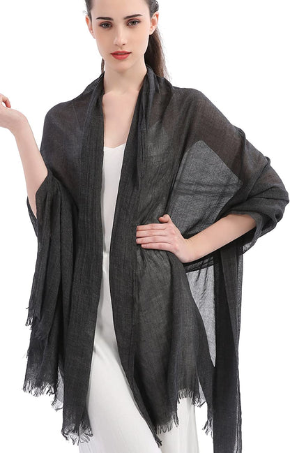 Premium Women Extreme Soft Scarf Wrap Shawl for Any Season, Super Size, Rich Color Choice Apparel & Accessories > Clothing Accessories > Scarves & Shawls kolumb Charcoal  