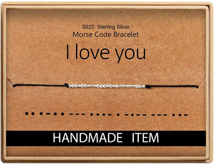 Inspirational Gifts for Women Morse Code Bracelets for Women Funny Bracelet for Friend Funny Christmas Gift for Women Apparel & Accessories > Jewelry > Bracelets Monily 12-I love you  