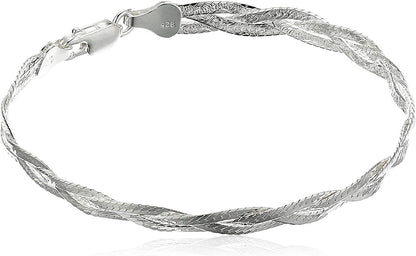 Collection Sterling Silver Bracelet Apparel & Accessories > Jewelry > Bracelets KYLIE MAX Braided Patterned Bracelet  