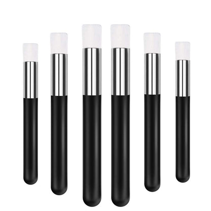 Eyelash Cleaning Brush 6 Pcs Lash Extension Cleanser Shampoo Soft Makeup Brushes for Blackhead Remover Tool Nose Washing Mascara Brushes Wands,Black Silver Health & Beauty > Personal Care > Cosmetics > Cosmetic Tools > Makeup Tools Camille Donahue Black Silver  
