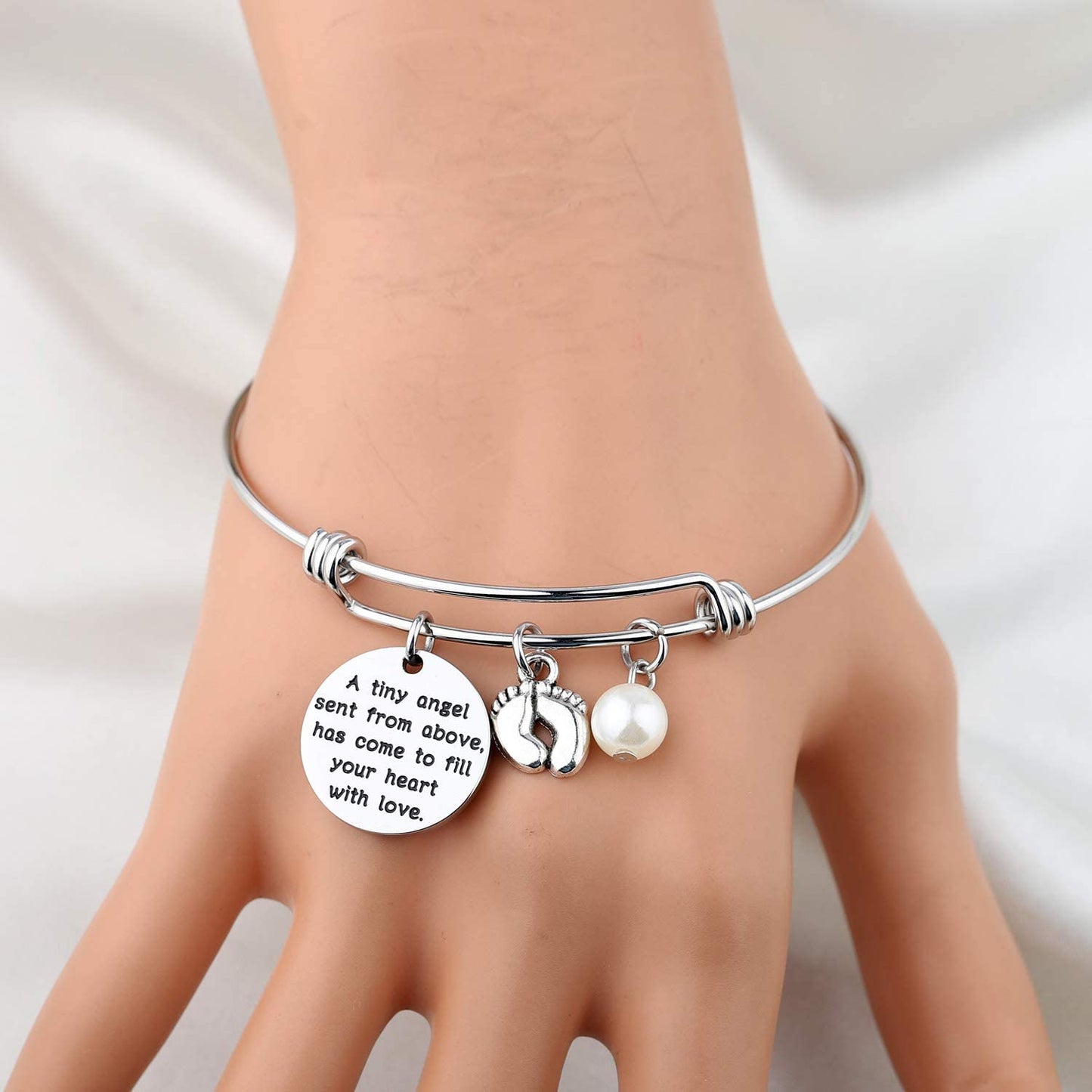 Gzrlyf New Mommy Bracelet New Mom Jewelry Pregnancy Gifts Mommy to Be Gifts a Tiny Angel Sent from above Has Come to Fill Your Heart with Love Apparel & Accessories > Jewelry > Bracelets Gzrlyf   