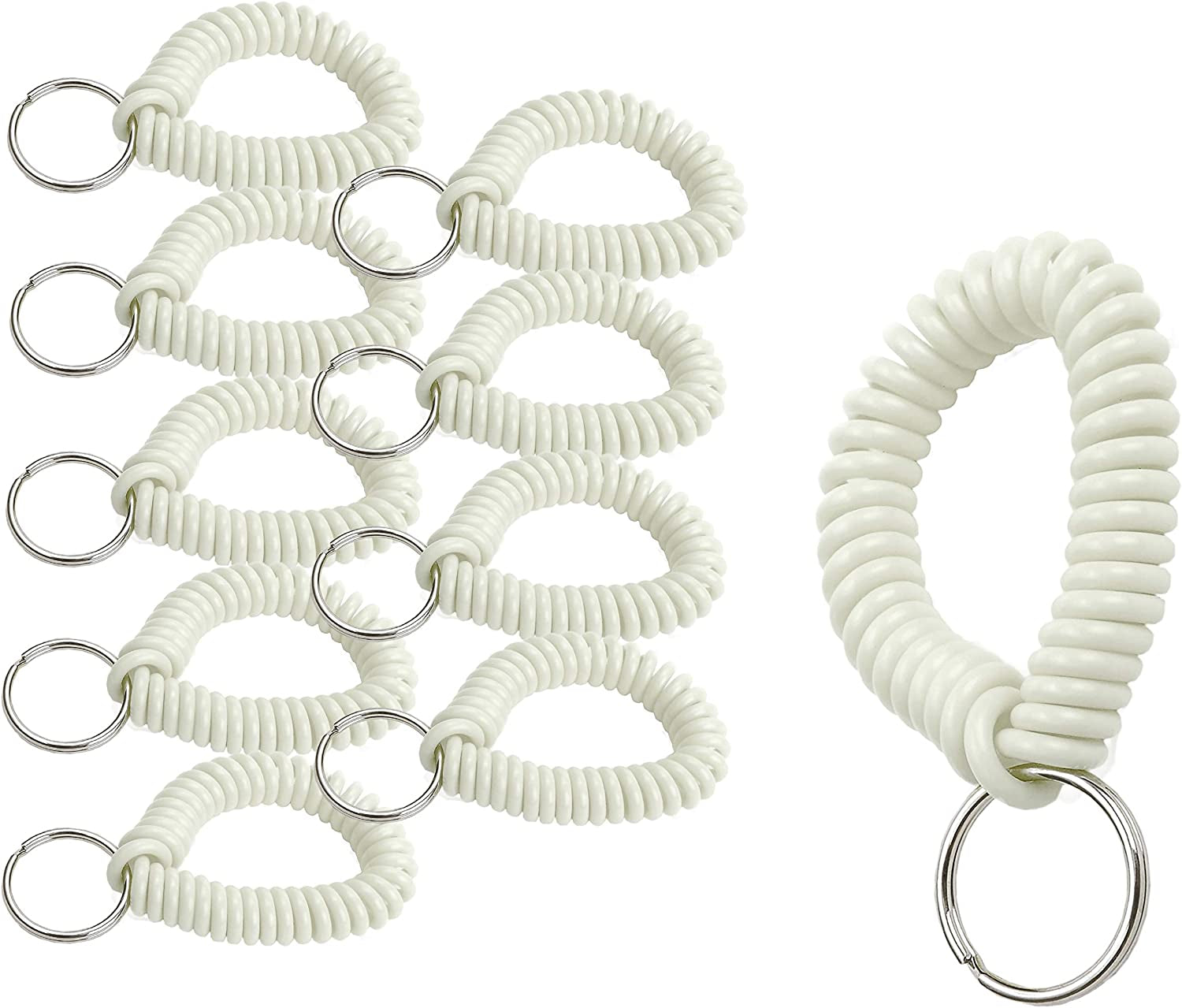 Lucky Line 2” Diameter Spiral Wrist Coil with Steel Key Ring, Flexible Wrist Band Key Chain Bracelet, Stretches to 12”, Purple 1 PK (410651) Apparel & Accessories > Jewelry > Bracelets Lucky Line White Pack of 10 
